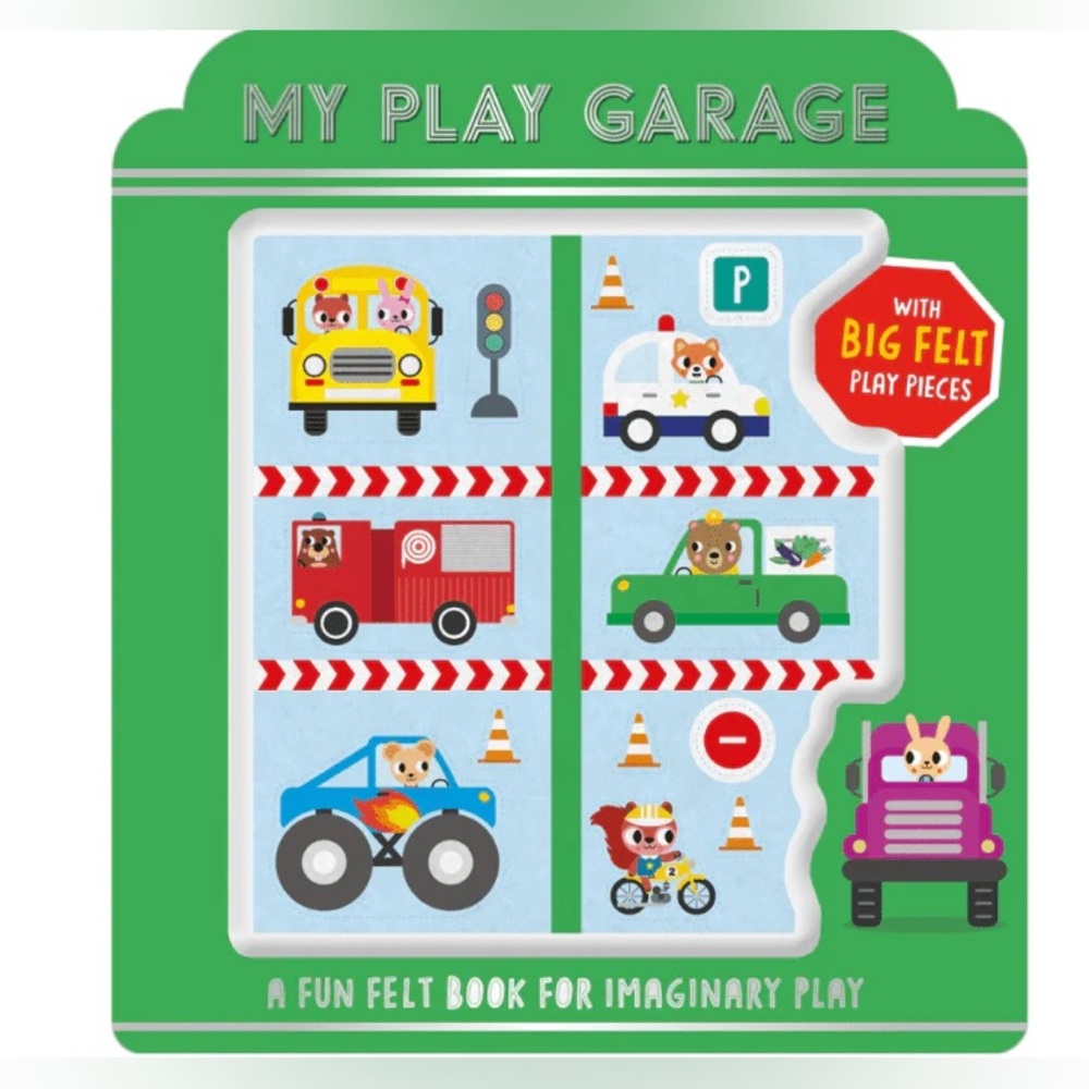Scholastic My Play Garage Felt Board Book Toy Set